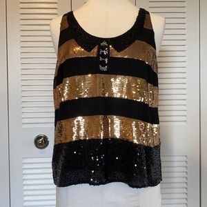Anthropologie Cropped Sequin Tank